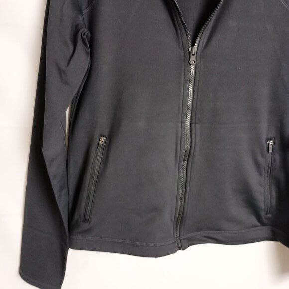 Isabella Activewear Women’s Black Full Zip Jacket Size M Ruffle Hem NWT - Picture 7 of 8